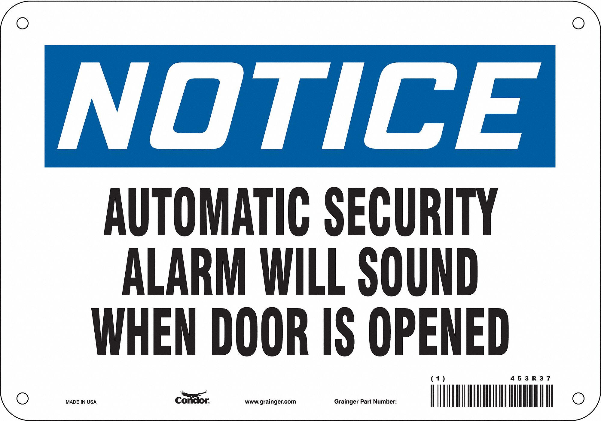 Safety Sign, 7 in x 10 in, Polyethylene