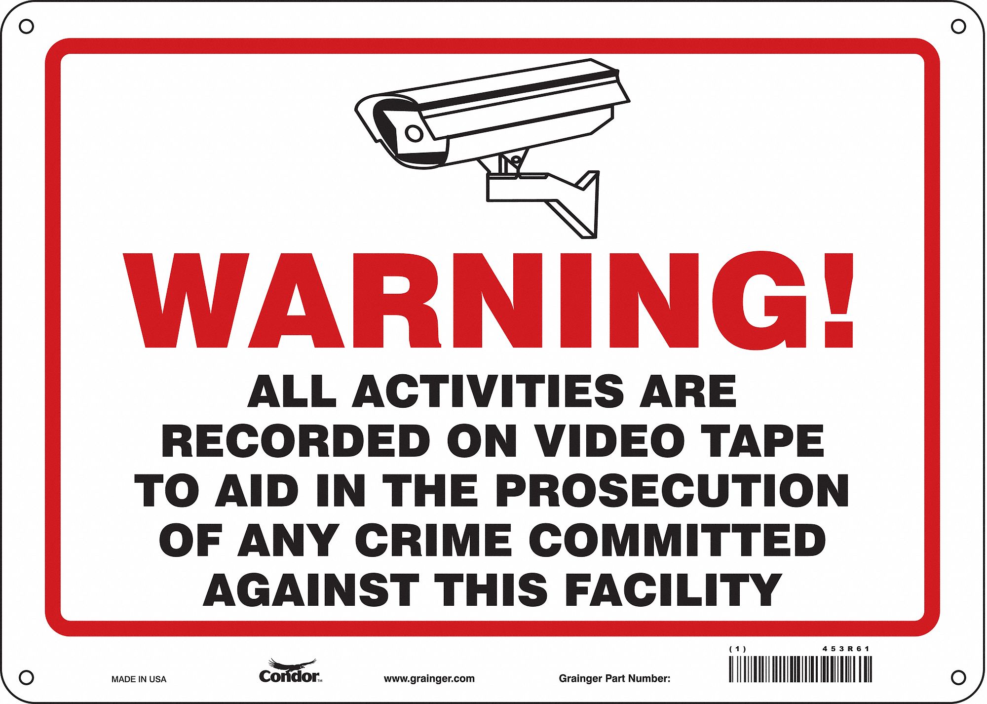 Safety Sign: Aluminum, Mounting Holes Sign Mounting, 10 in x 14 in Nominal Sign Size, 0.032 in Thick