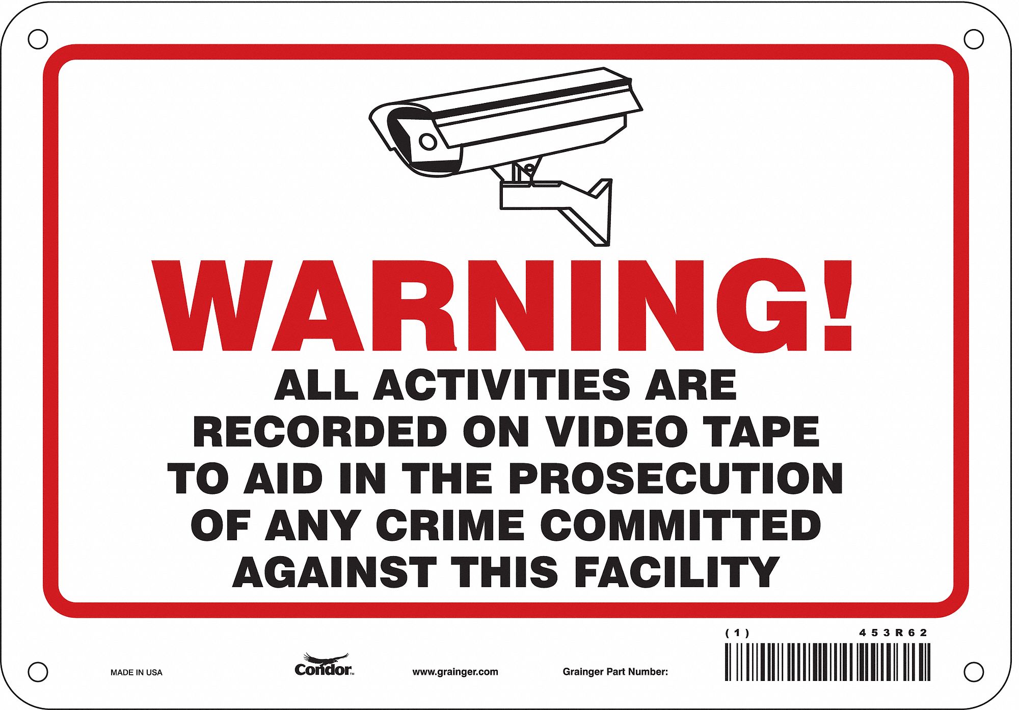 Safety Sign: Polyethylene, Mounting Holes Sign Mounting, 7 in x 10 in Nominal Sign Size, No Header