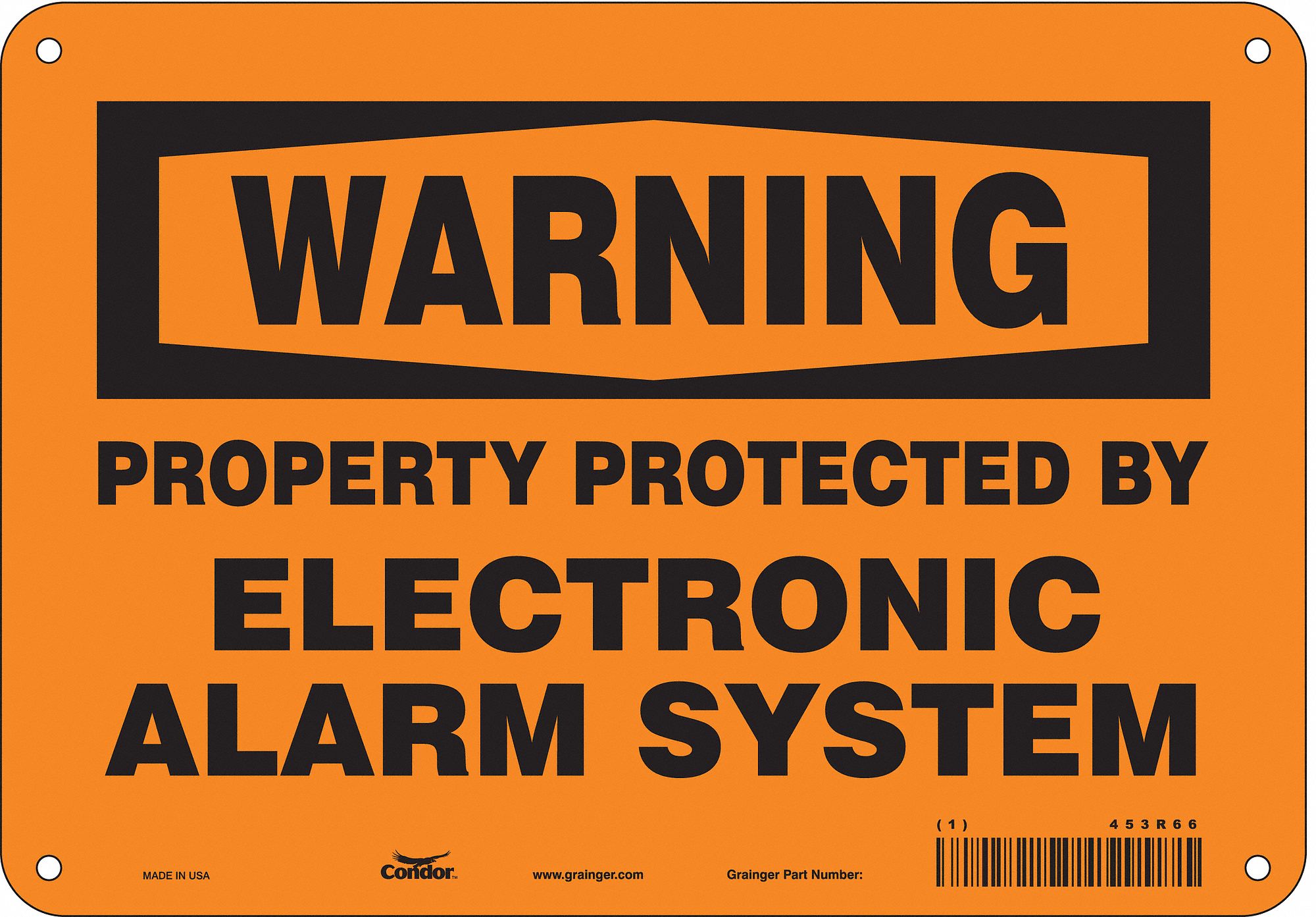 Safety Sign: Aluminum, Mounting Holes Sign Mounting, 7 in x 10 in Nominal Sign Size, 0.032 in Thick