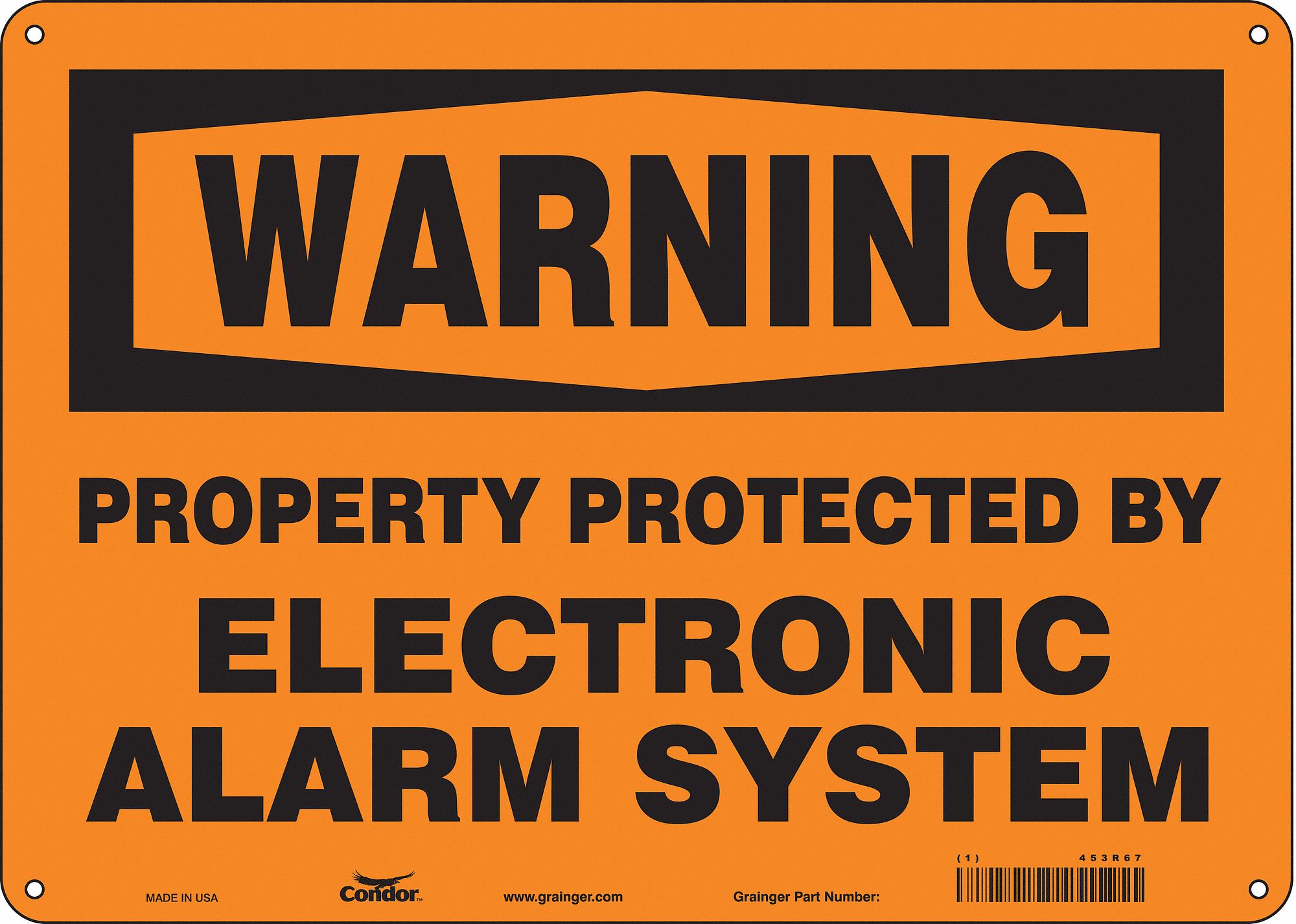 Safety Sign: Aluminum, Mounting Holes Sign Mounting, 10 in x 14 in Nominal Sign Size, 0.032 in Thick