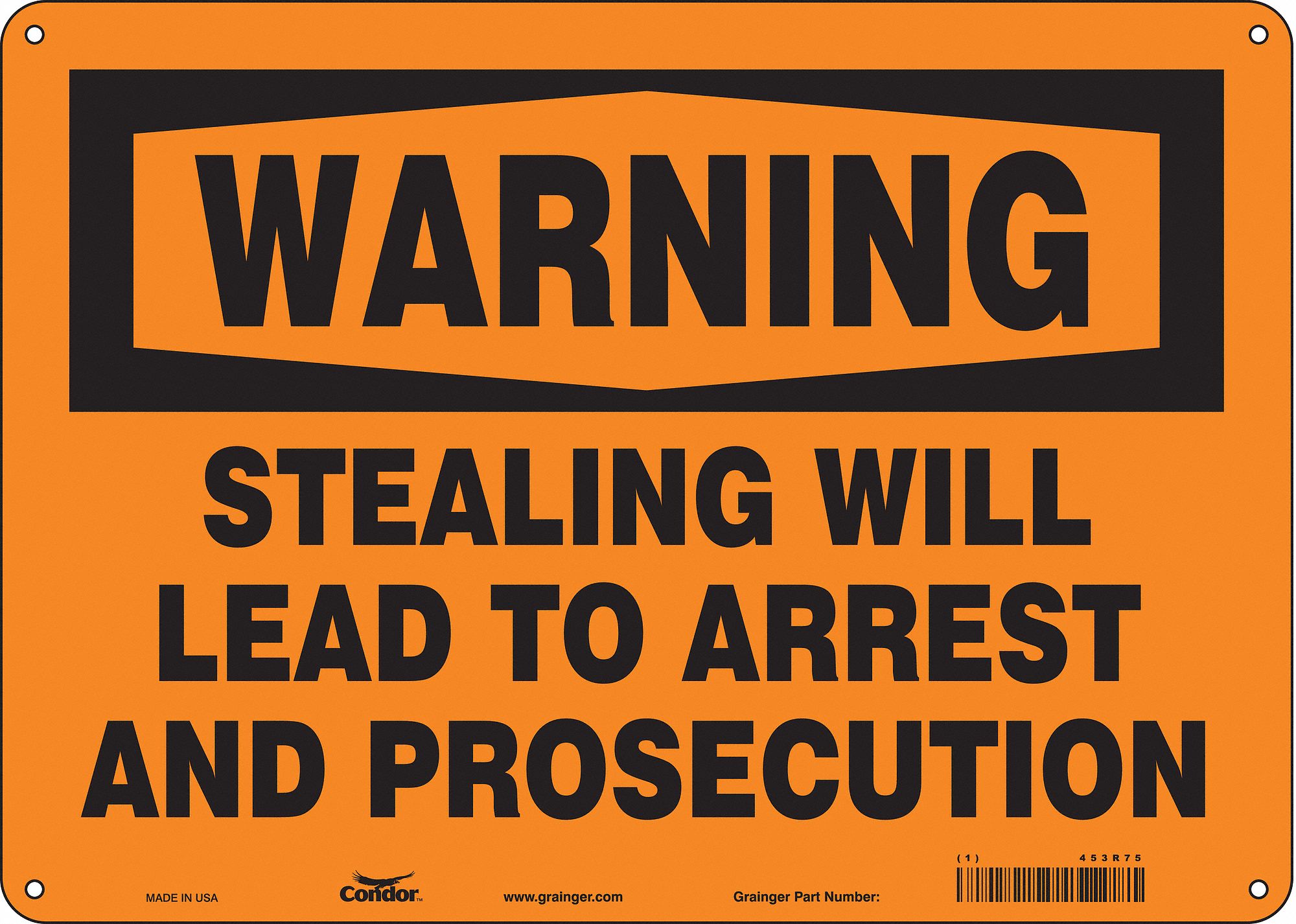 Safety Sign: Polyethylene, Mounting Holes Sign Mounting, 10 in x 14 in Nominal Sign Size
