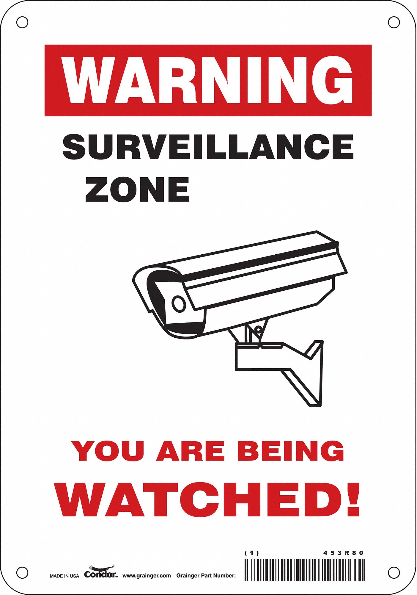 Safety Sign: Polyethylene, Mounting Holes Sign Mounting, 10 in x 7 in Nominal Sign Size