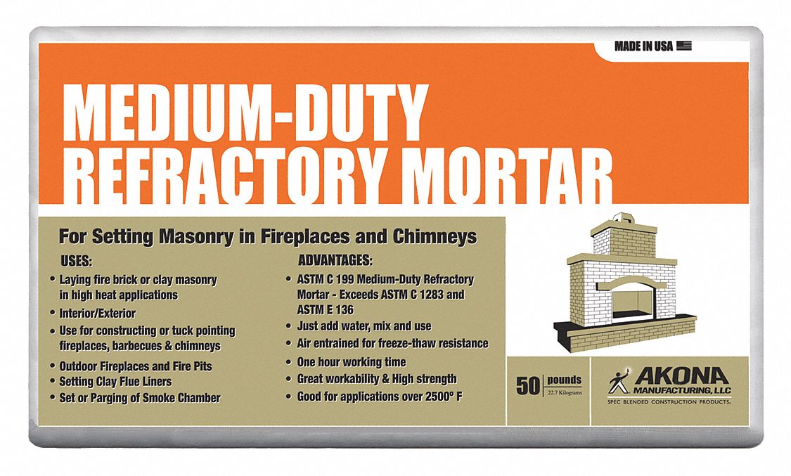 Akona Refractory Mortar Mortars And, Fire Pit Mortar Cure Time