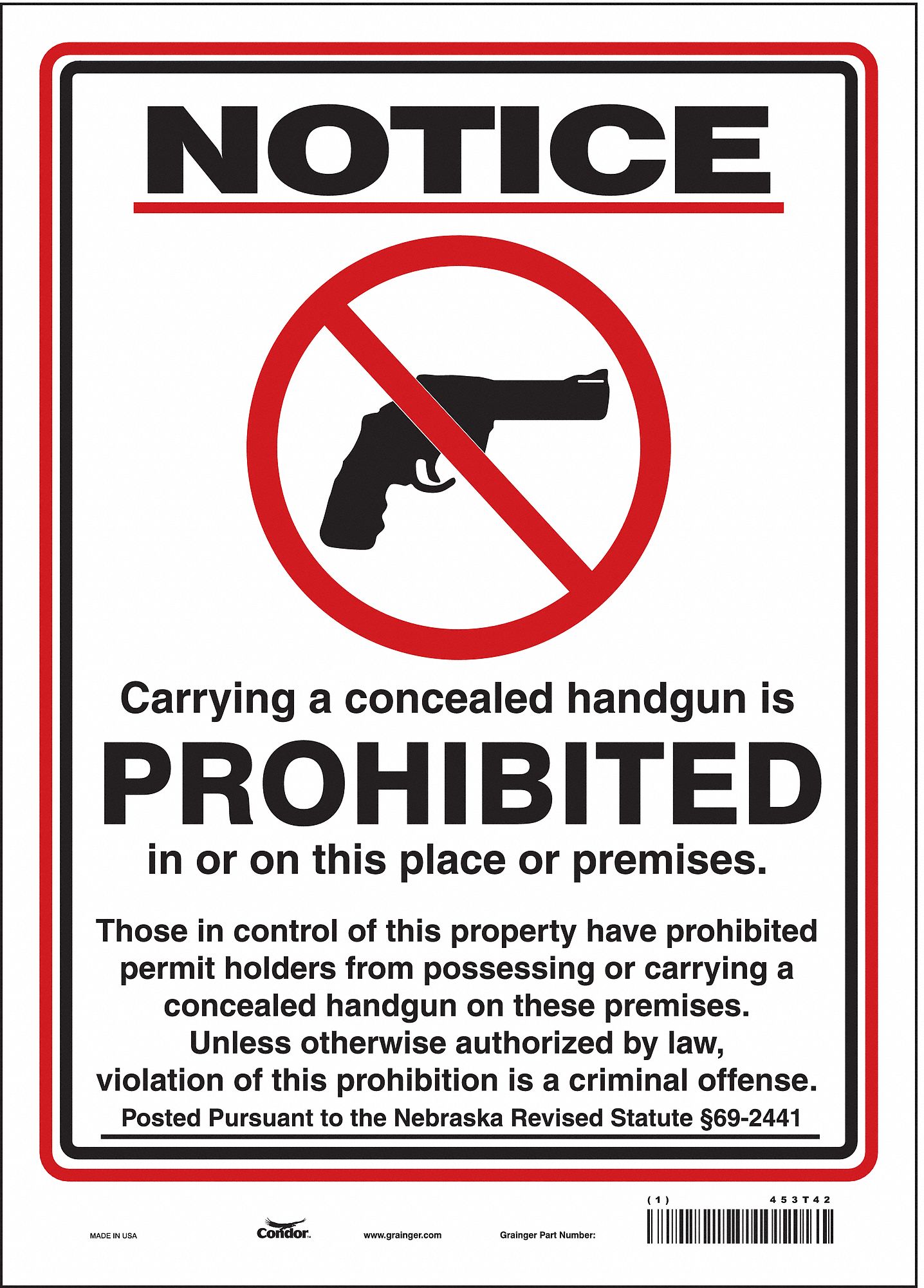 Safety Sign: Vinyl, Adhesive Sign Mounting, 14 in x 10 in Nominal Sign Size, Not Retroreflective