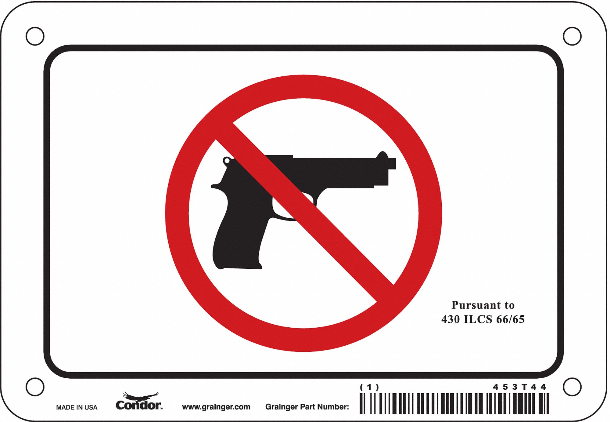Safety Sign, 4 in x 6 in, Aluminum
