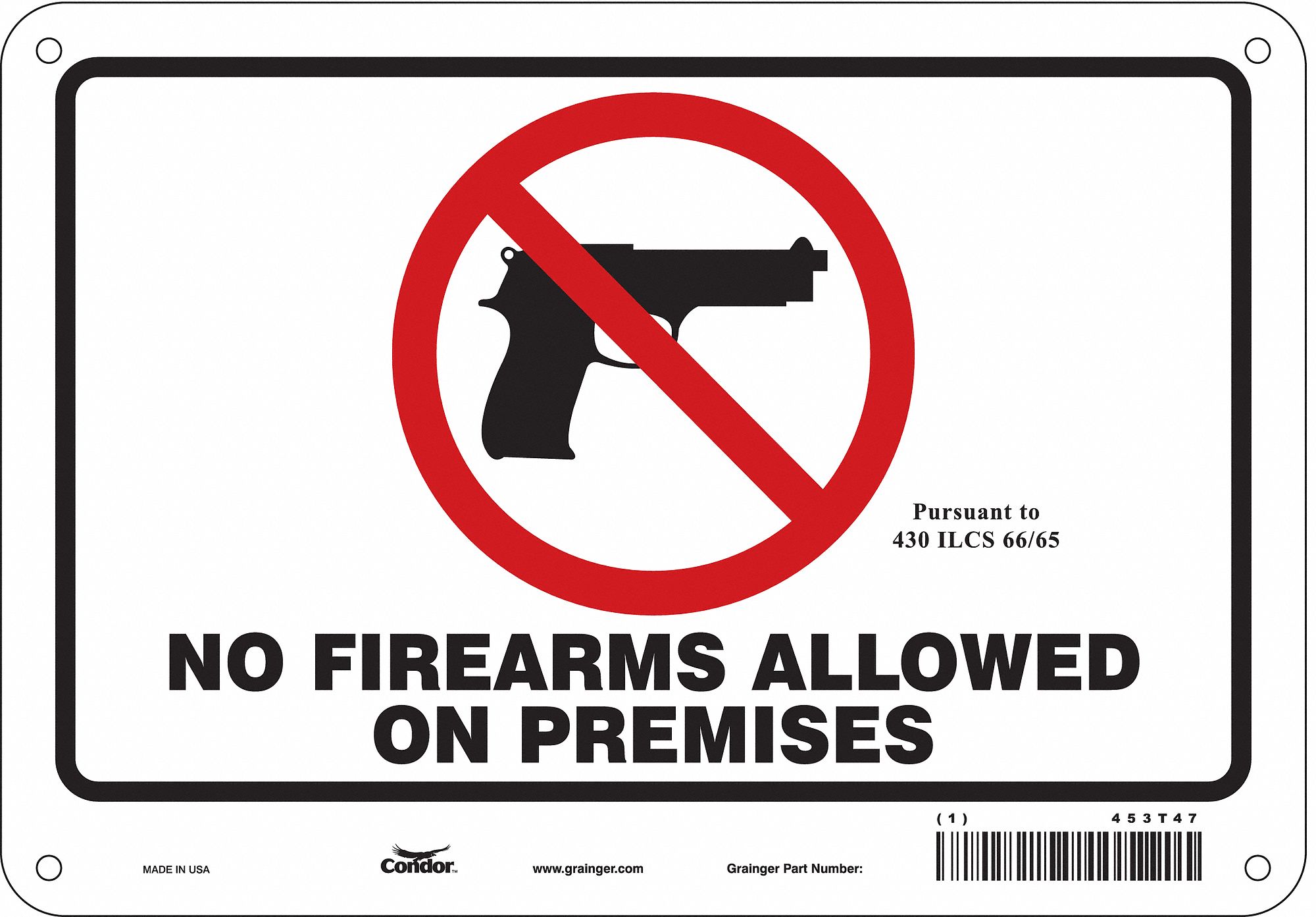 Safety Sign: Aluminum, Mounting Holes Sign Mounting, 7 in x 10 in Nominal Sign Size, 0.032 in Thick
