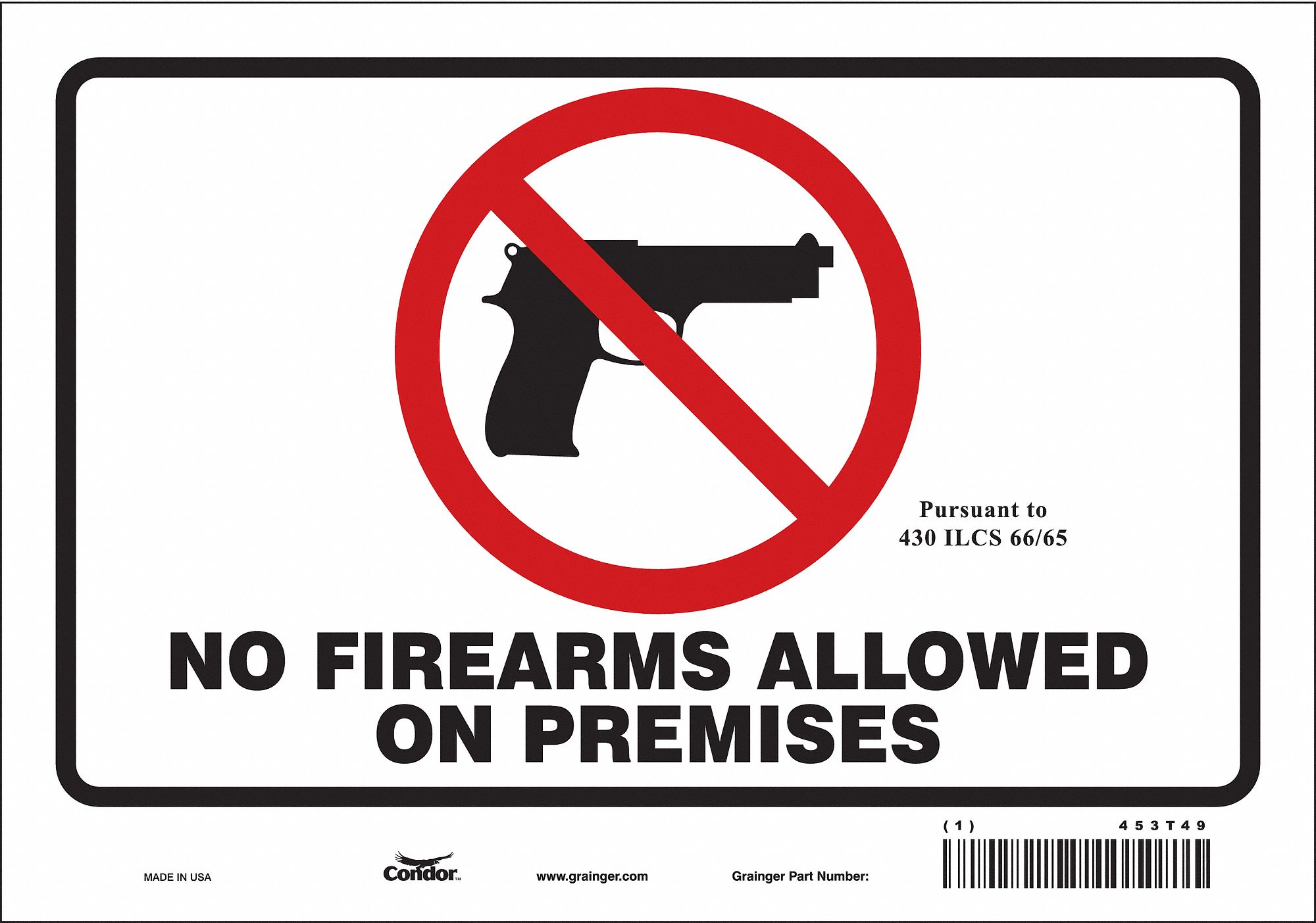 Safety Sign: Vinyl, Adhesive Sign Mounting, 7 in x 10 in Nominal Sign Size, Not Retroreflective