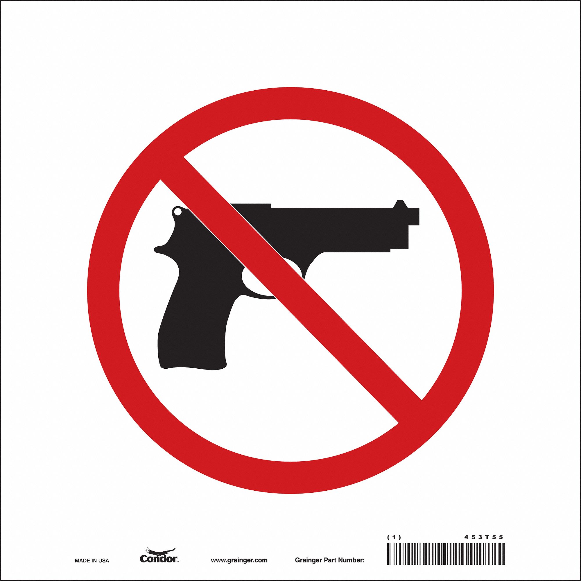 Safety Sign: Vinyl, Adhesive Sign Mounting, 10 in x 10 in Nominal Sign Size, Not Retroreflective