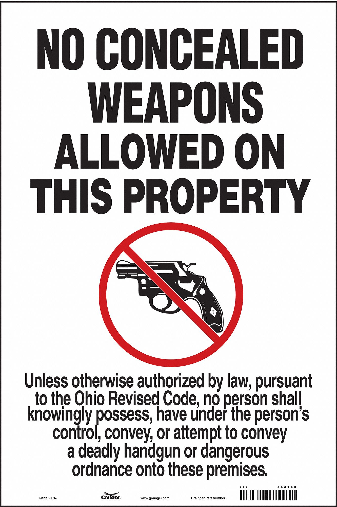 Safety Sign: Vinyl, Adhesive Sign Mounting, 18 in x 12 in Nominal Sign Size, Not Retroreflective