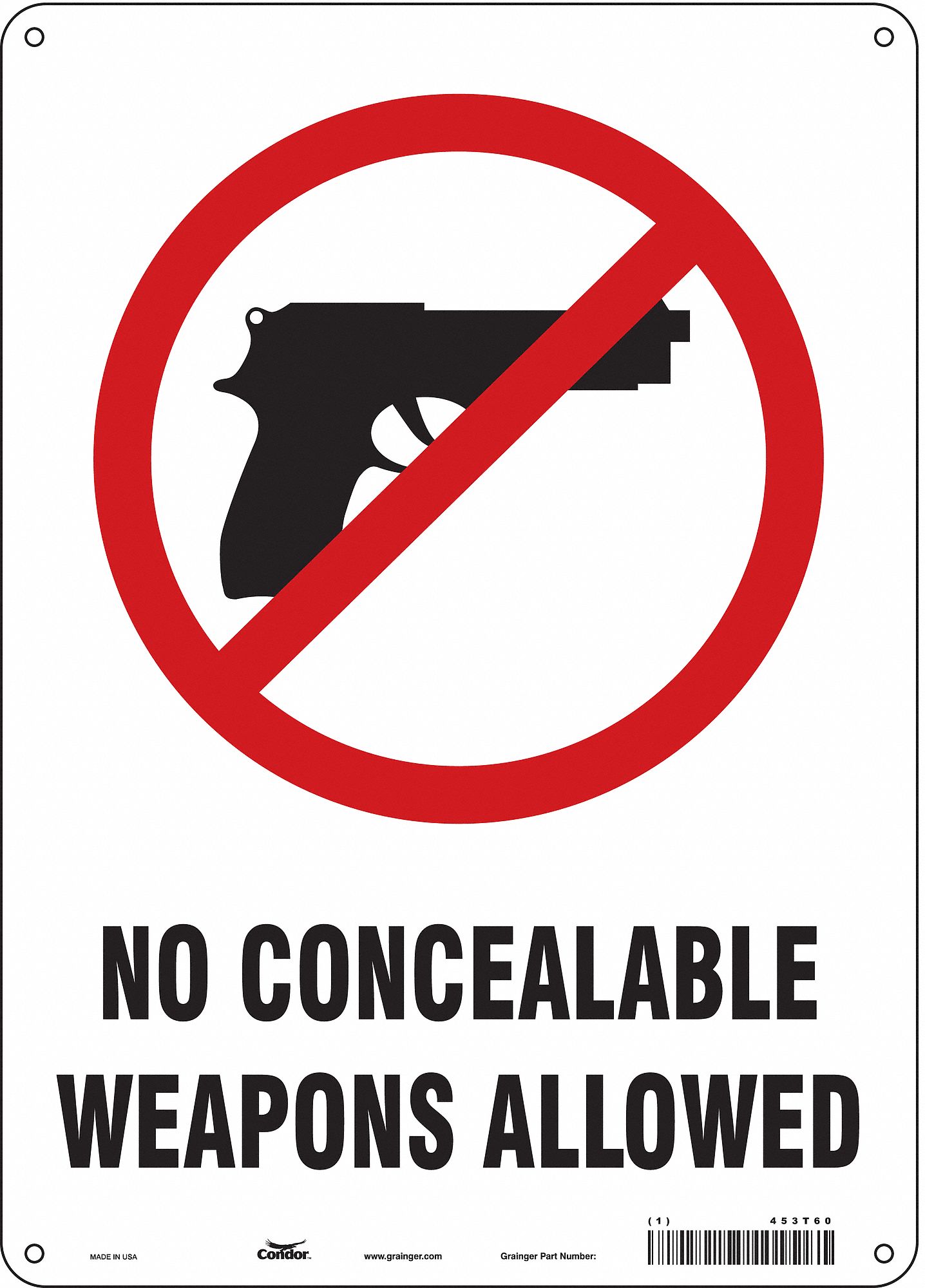 Safety Sign: Polyethylene, Mounting Holes Sign Mounting, 14 in x 10 in Nominal Sign Size