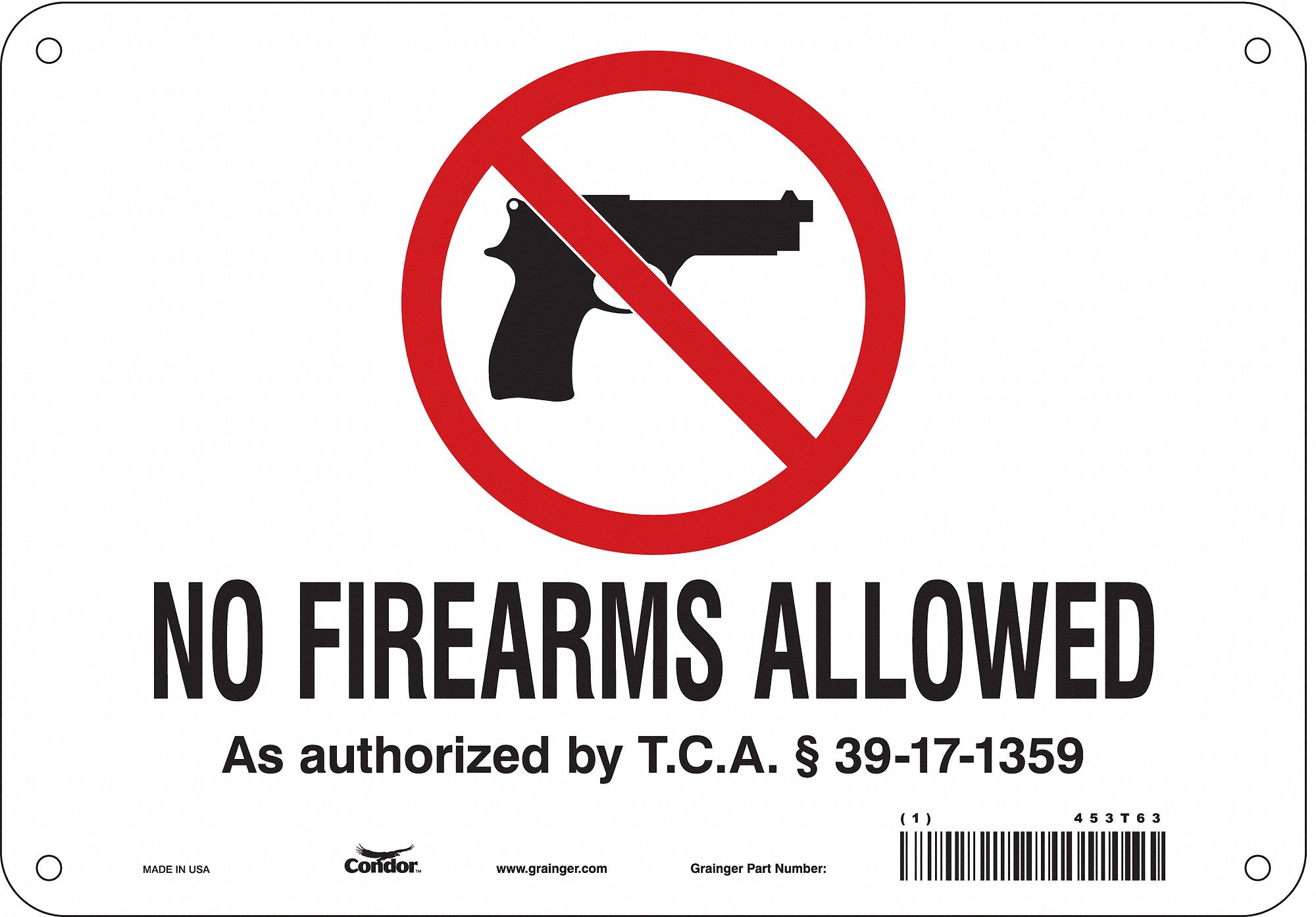 Safety Sign: Polyethylene, Mounting Holes Sign Mounting, 7 in x 10 in Nominal Sign Size