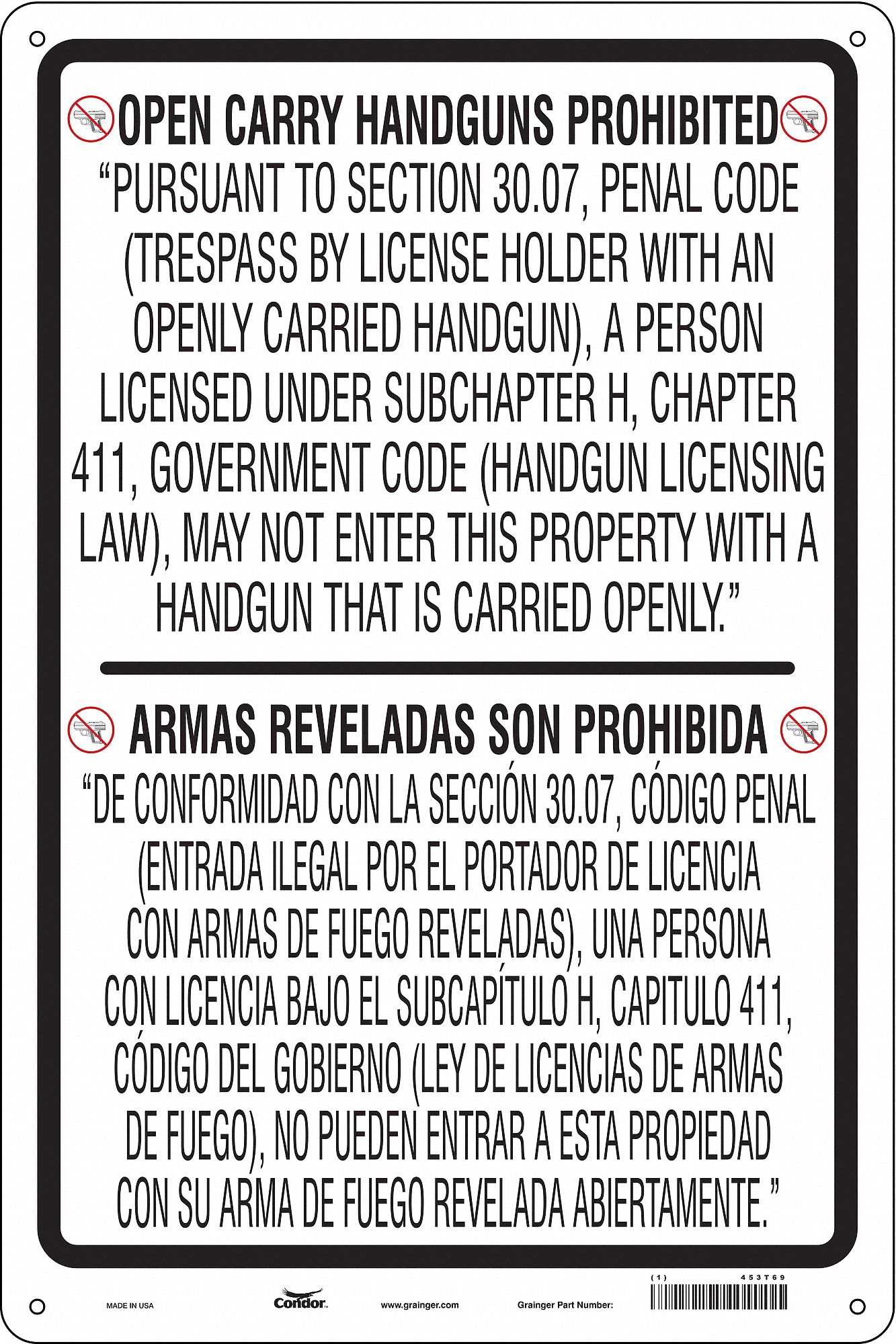 Safety Sign, 36 in x 24 in, Aluminum