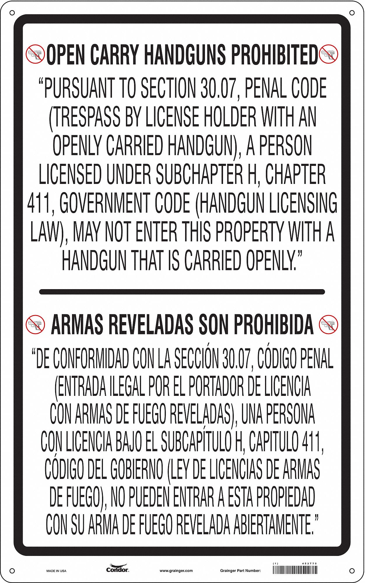 Safety Sign, 48 in x 30 in, Aluminum