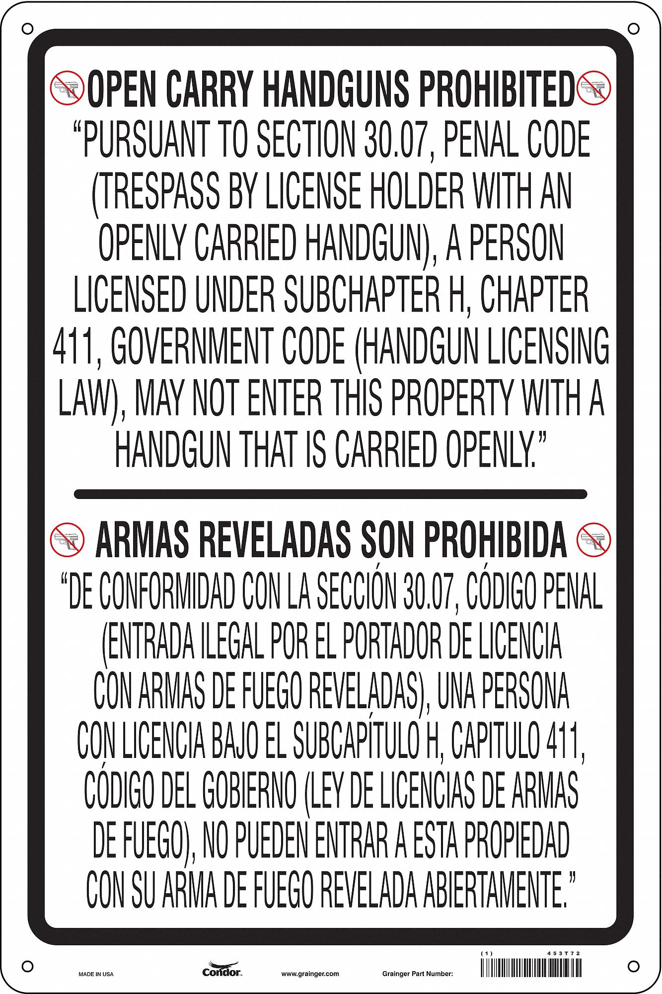 Safety Sign, 36 in x 24 in, Polyethylene