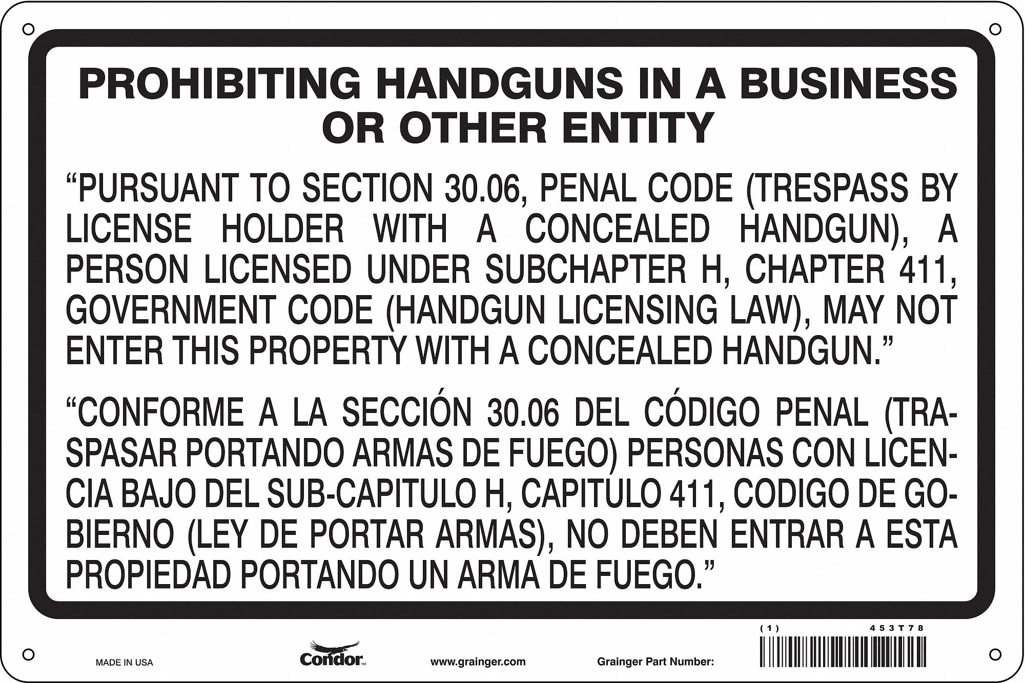 Safety Sign, 24 in x 36 in, Polyethylene