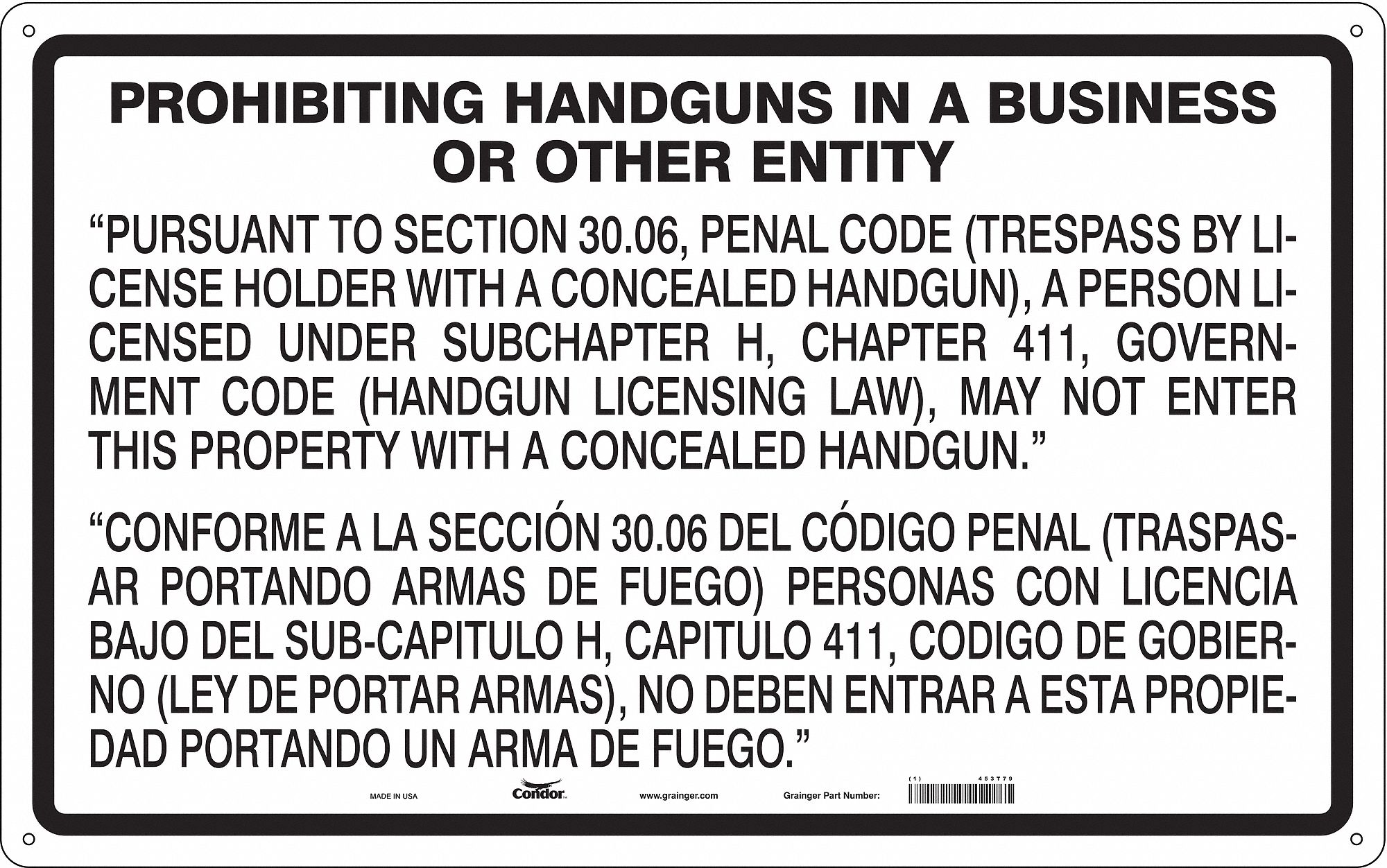 Safety Sign, 30 in x 48 in, Polyethylene