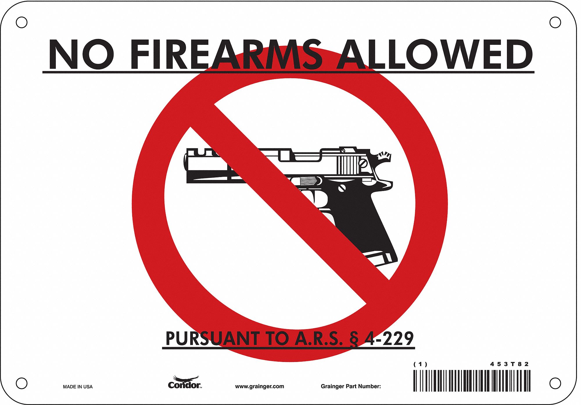Safety Sign: Polyethylene, Mounting Holes Sign Mounting, 7 in x 10 in Nominal Sign Size
