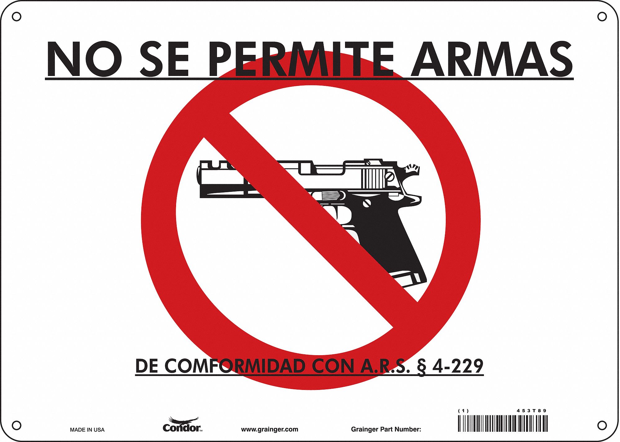Safety Sign: Polyethylene, Mounting Holes Sign Mounting, 10 in x 14 in Nominal Sign Size