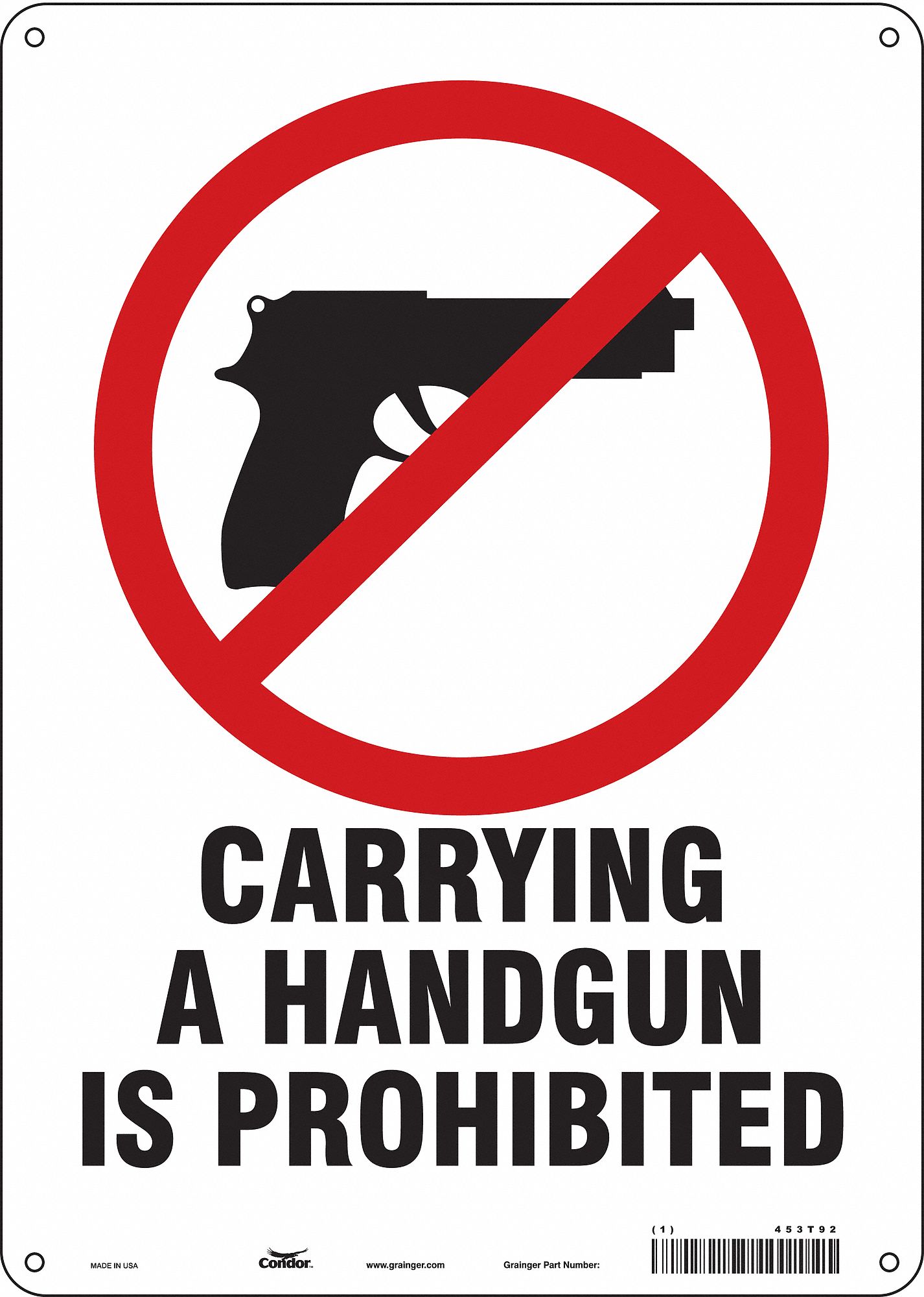 Safety Sign: Aluminum, Mounting Holes Sign Mounting, 14 in x 10 in Nominal Sign Size, 0.032 in Thick