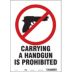 Carrying A Handgun Is Prohibited Signs