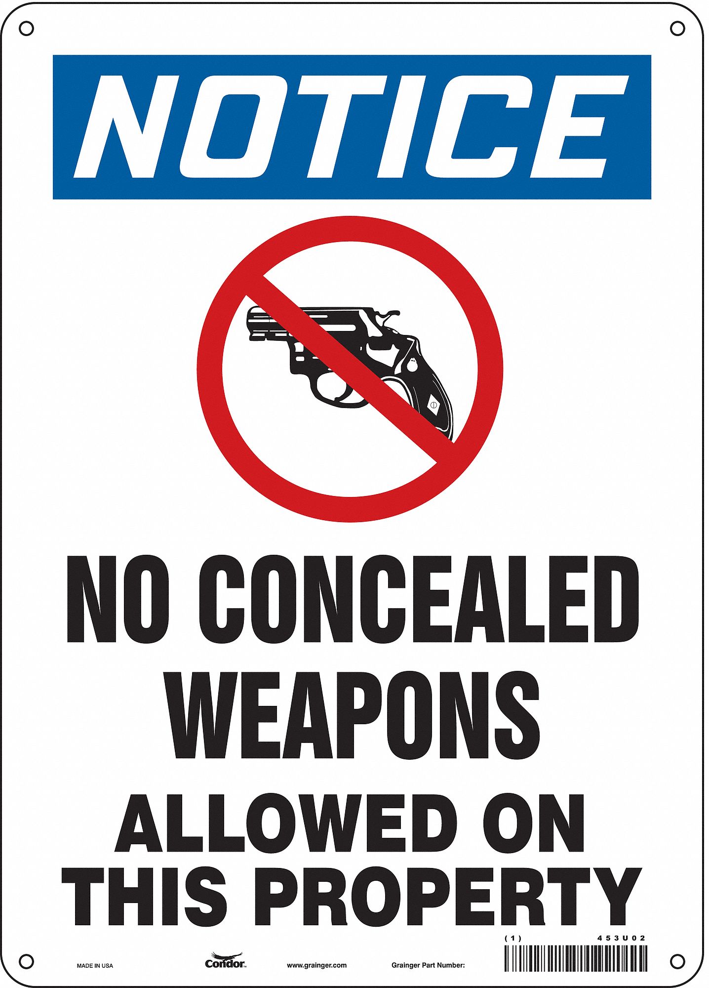 Safety Sign: Aluminum, Mounting Holes Sign Mounting, 14 in x 10 in Nominal Sign Size, 0.032 in Thick