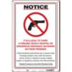 Notice It Is Illegal To Carry A Firearm, Deadly Weapon, Or Dangerous Ordinance Anywhere On These Premises Signs