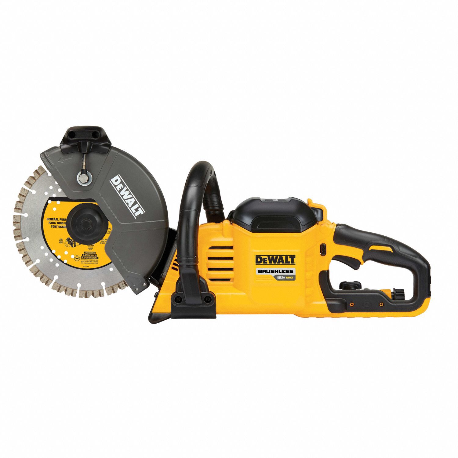 DEWALT Concrete, Masonry, Wet/Dry, Concrete Saw, 9 in Blade Dia., 7/8