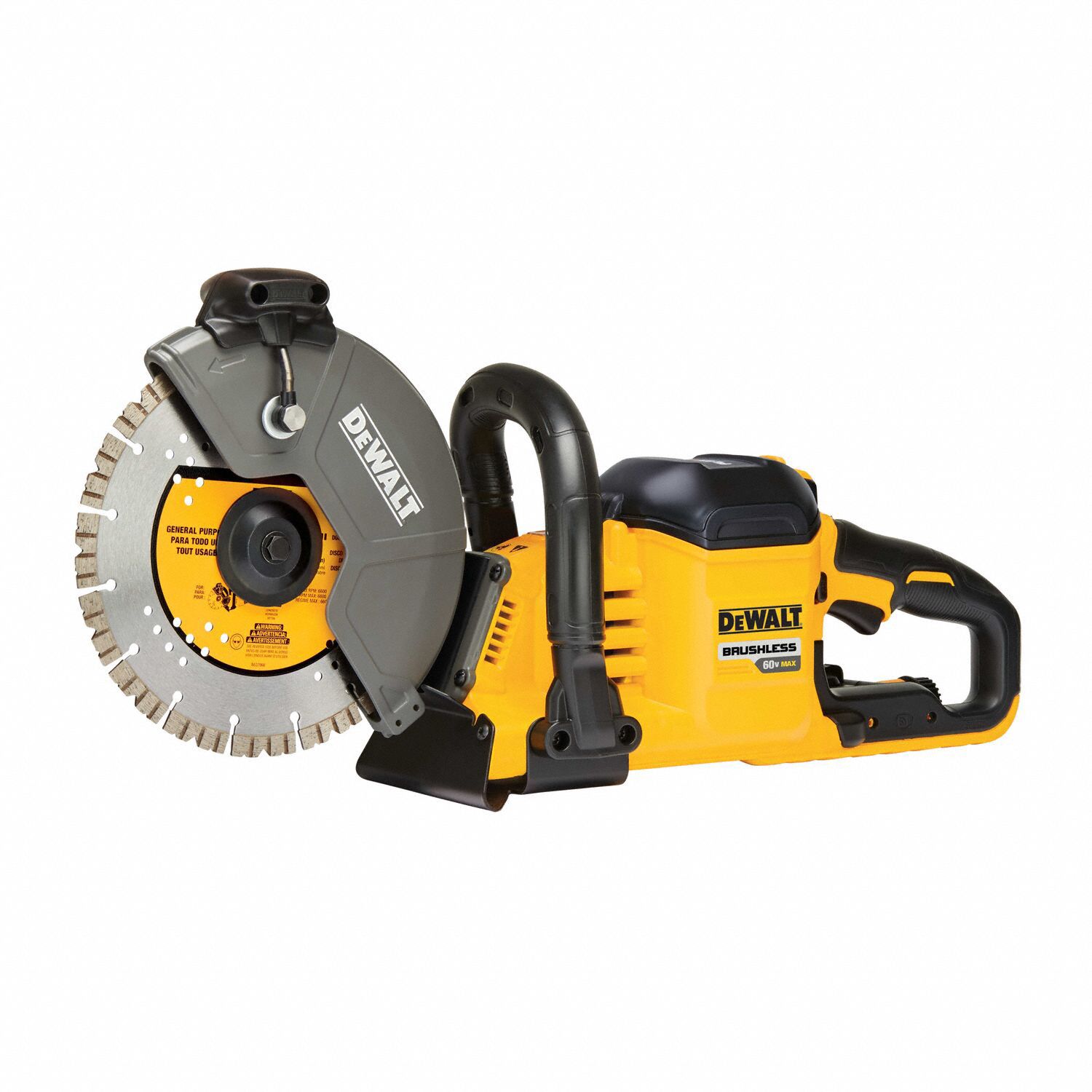 DEWALT Concrete, Masonry, Wet/Dry, Concrete Saw, 9 in Blade Dia., 7/8