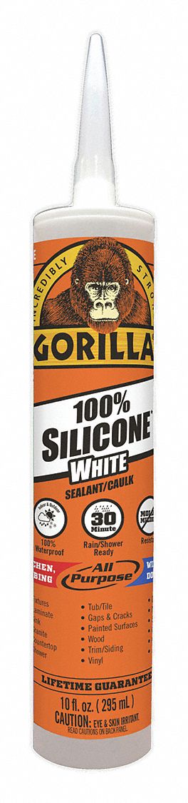 Gorilla 100% Silicone Sealant & Caulking White 10 oz.