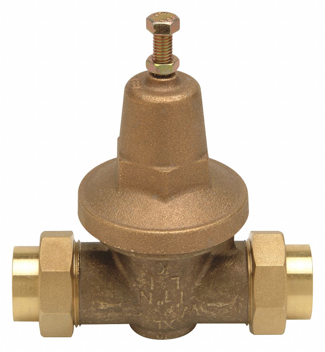 Zurn 3/4" water pressure reducing valve NR3DUC Double Female Sweat Union Bronze 