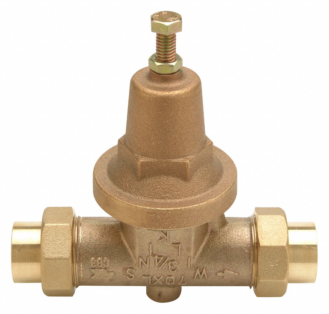 WATER PRESSURE REDUCING VALVE: FNPT X FNPT, ¾ IN PIPE SIZE, BRONZE, 25 PSI TO 75 PSI