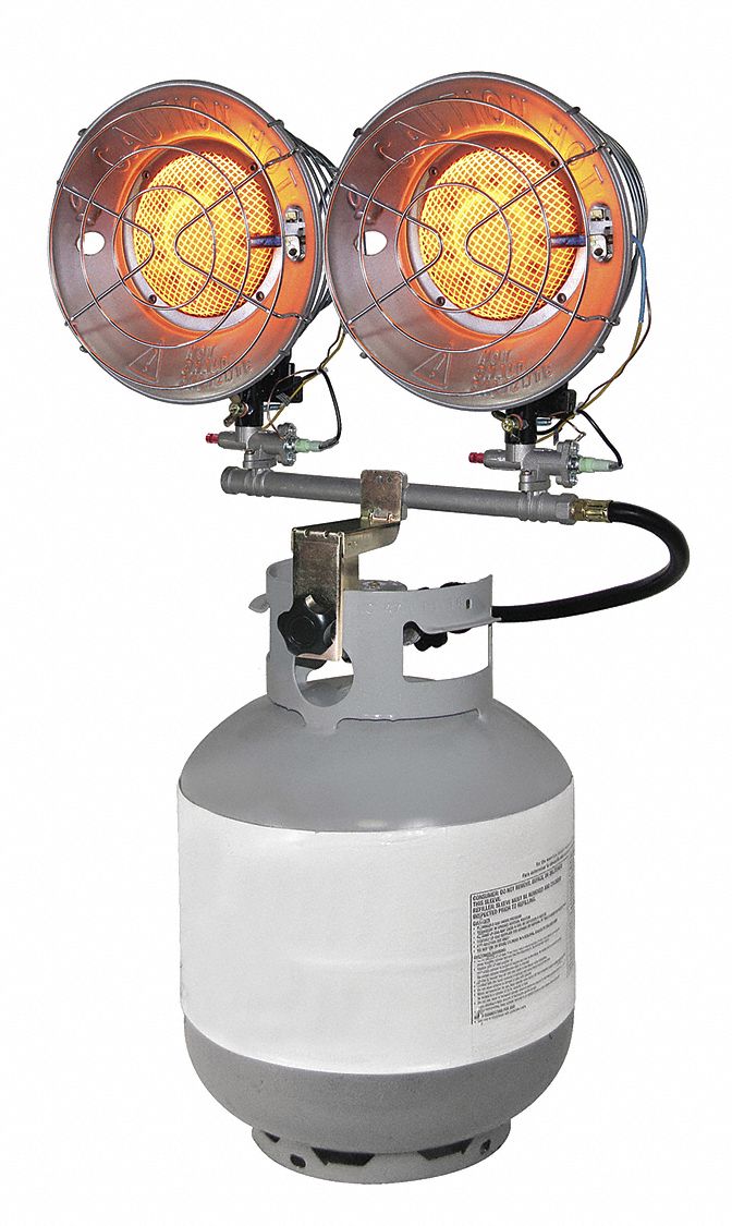 Portable Gas Tank-Top Heater: 30, 000 BtuH Heating Capacity Output, 490 sq ft Heating Area