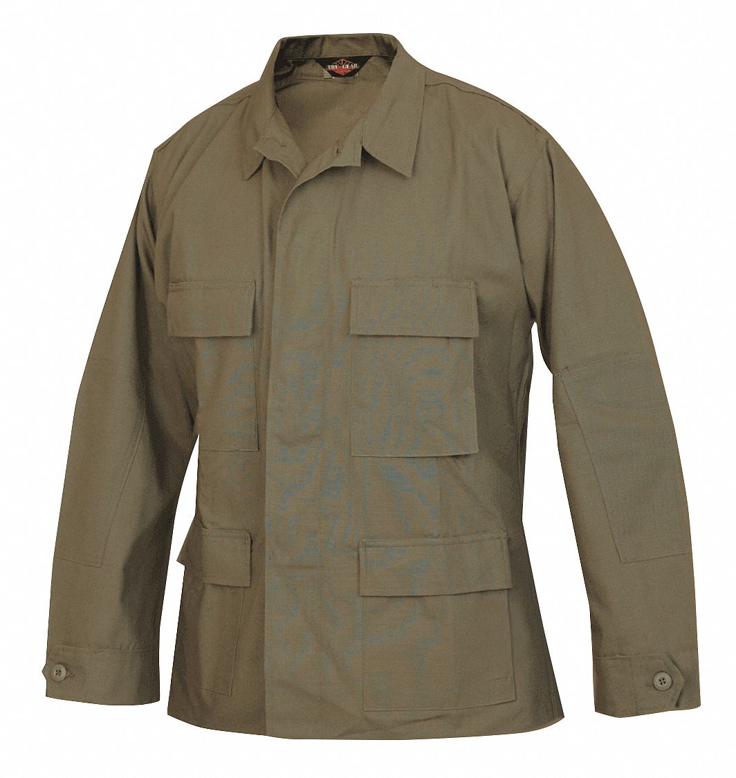 Military Shirt: BDU, Collared Work Shirt Shirt, Military Shirt, Button, Long Sleeve, XL