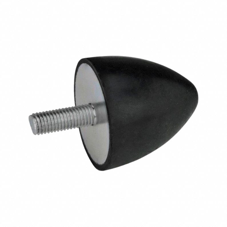 Vibration-Isolating Mount: Conical, Natural Rubber, Male x Non-Threaded Style