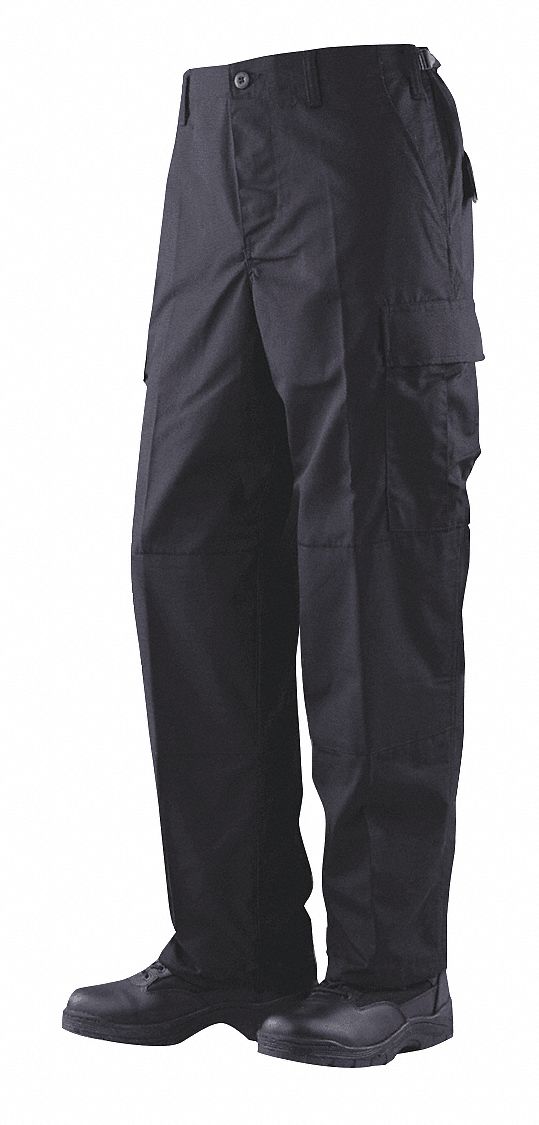 Military Pants: Size L, Black, Fits 35 in to 39 in Waist, 100% Cotton Material, BDU
