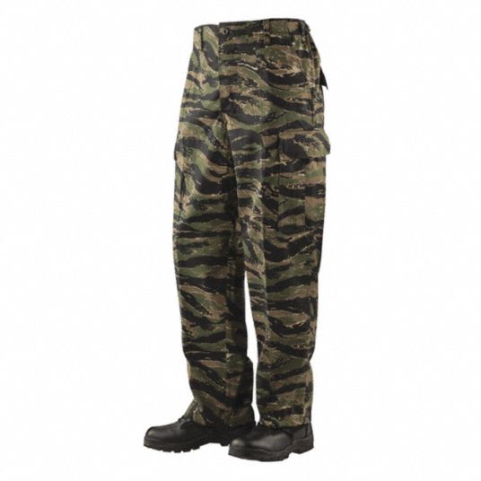 TRU-SPEC BDU Trouser: M, Vietnam Tiger Stripe, 32 in to 34 in Fits Waist  Size, Long Inseam