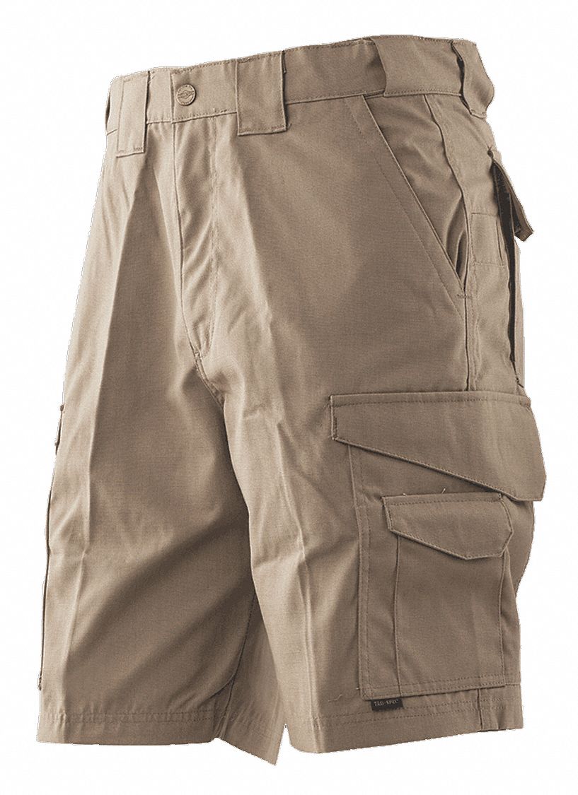 Tactical Shorts: Coyote, 29 in to 31 in Waist, 9 in Inseam, 10 Pockets
