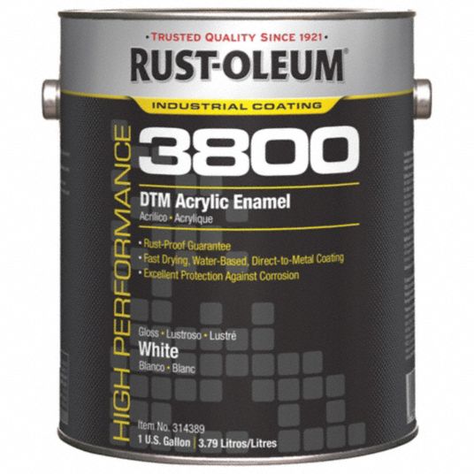 RUSTOLEUM White Acrylic Enamel Coating, Gloss Finish, 150 to 270 sq ft