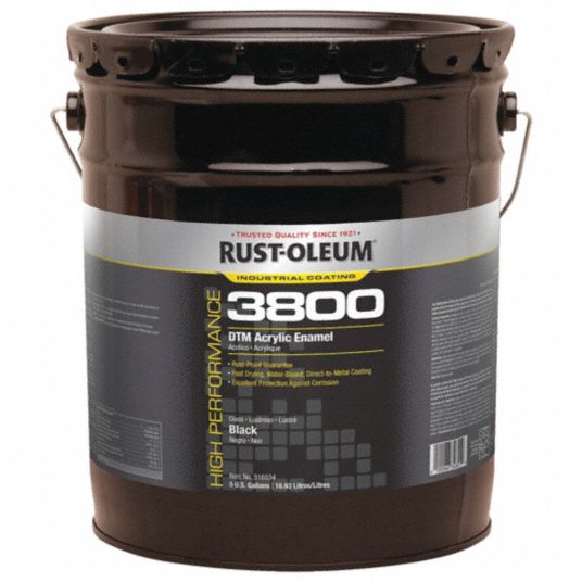 RUSTOLEUM Black Acrylic Enamel Coating, Gloss Finish, 150 to 270 sq ft