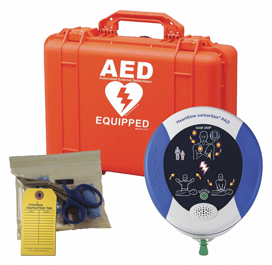 PHYSIO CONTROL Automatic AED Mobile Package, AHA Compliant, OSHA PPE