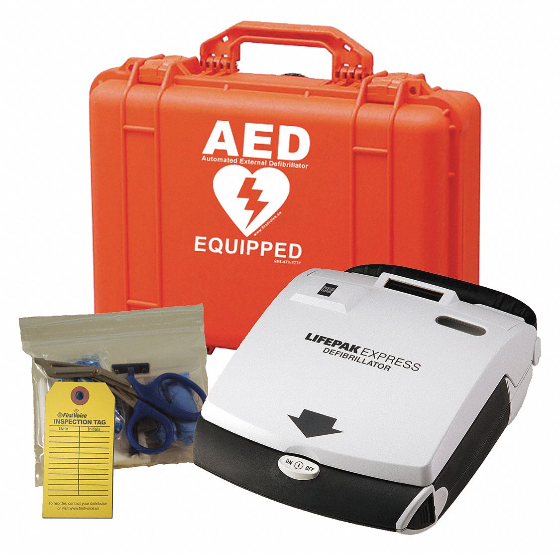 SemiAuto AED Mobile Package, AHA Compliant, OSHA PPE Compliant Grainger