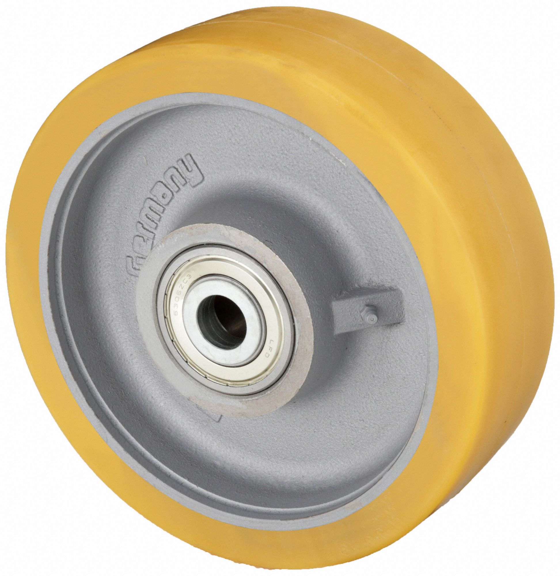 POLYURETHANE TREAD ON IRON CORE WHEEL, 11 13/16 IN WHEEL DIAMETER, 3⅛ IN WHEEL W