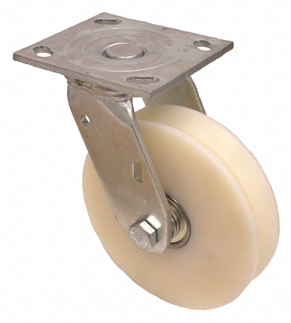 V-Groove Track-Wheel Plate Caster Swivel