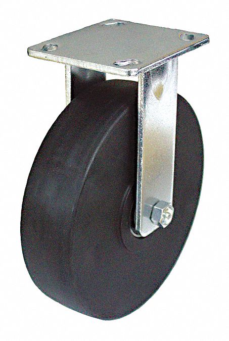 KINGPINLESS PLATE CASTER, 4 IN WHEEL DIAMETER, 1750 LB, 5⅝ IN MOUNTING H, NYLON