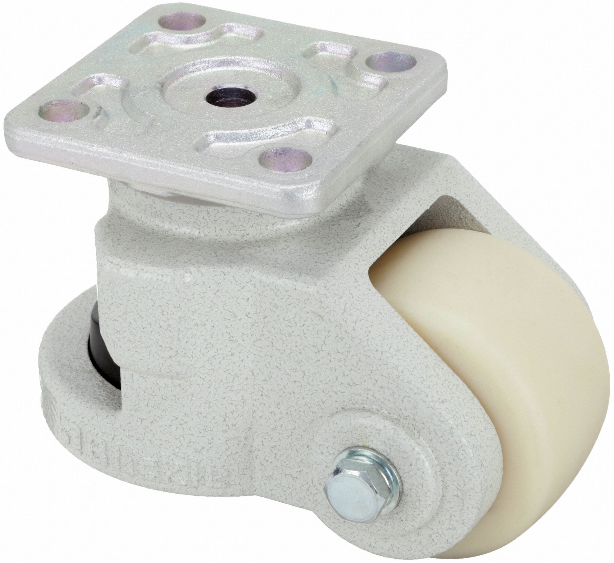 LEVELING CASTER,4400LB. LOAD,WHITE WHEEL