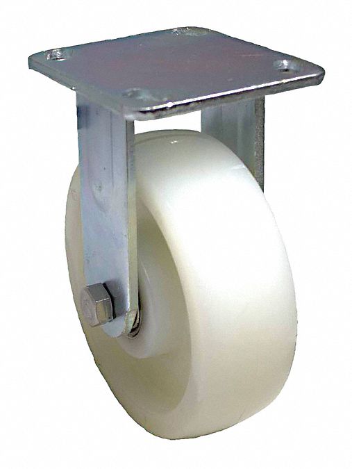 Plate Caster, Rigid, Nylon, 6 1/2"H