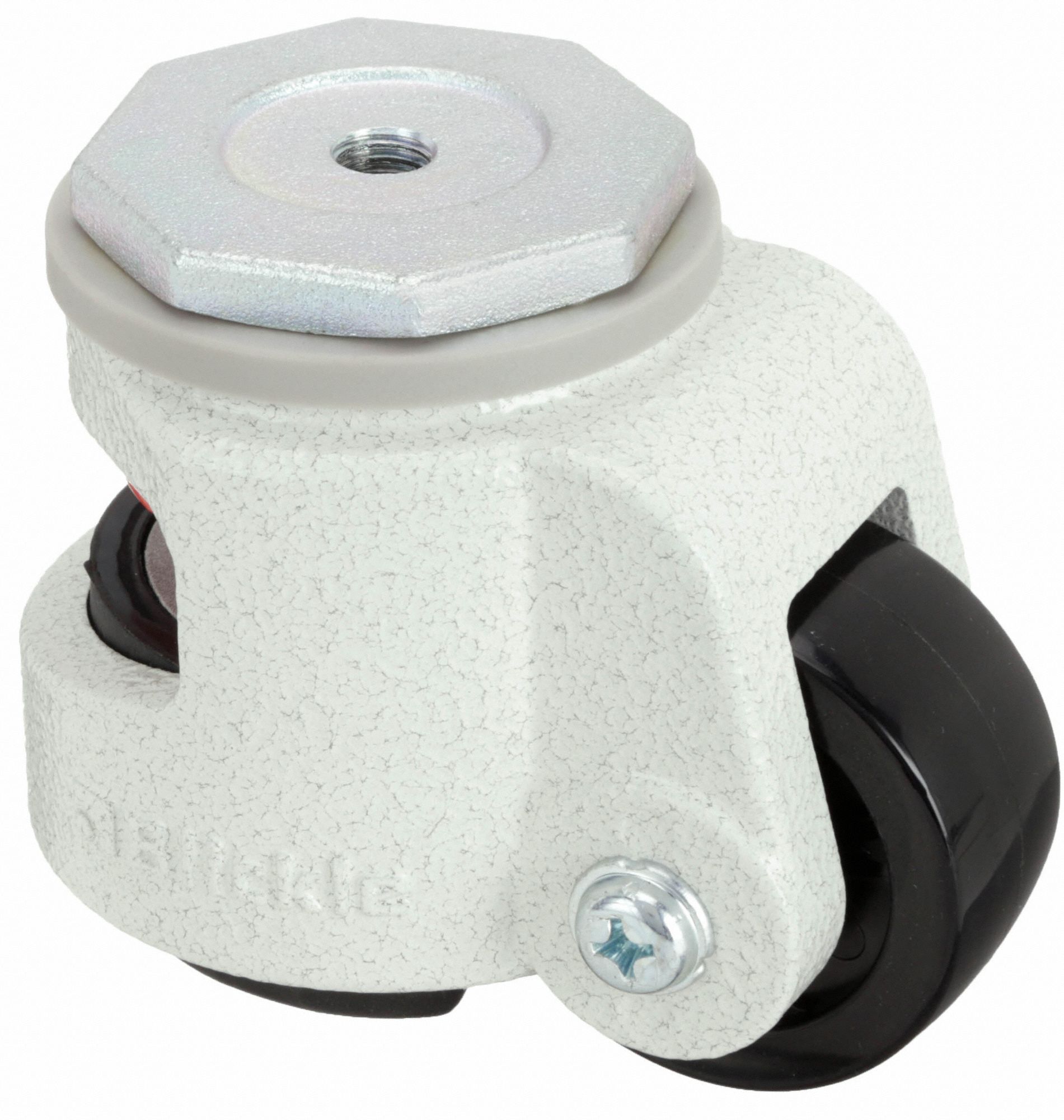 Stem Caster: Swivel, 2 1/2 in Wheel Dia., 1 1/8 in Wheel Wd, Nylon, M12 Thread Size