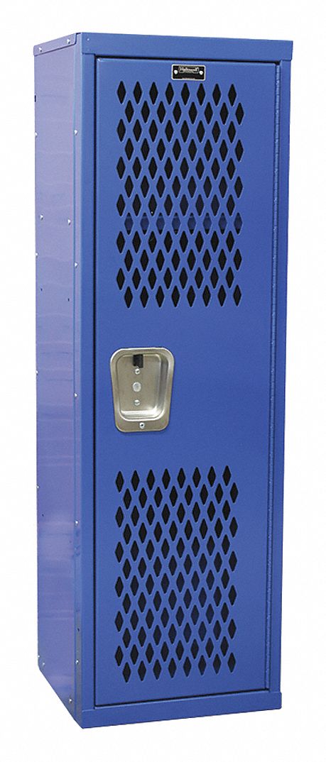 Wardrobe Locker: 15 in x 15 in x 48 in, Ventilated, 1 Tiers, 1 Units Wide, Padlock Hasp