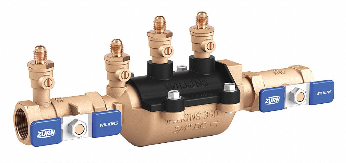 ZURN BACKFLOW PREVENTER, ¾ IN SIZE, MNPT THREAD, 175PSI - 4835 ...